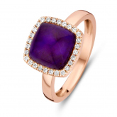 Bague quartz et sugilite sur nacre One More - Pantelleria