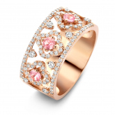 Bague Salina, saphir rose et diamants sur or rose