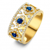 Bague saphir bleu - diamants - One More