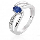 Bague saphir et diamants - Autre version