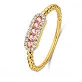 bague saphir rose et diamants - Pour complter