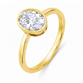 Bague solitaire diamant Ovale de laboratoire - Autre version