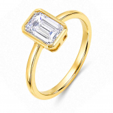 Bague solitaire diamant taille Emeraude de laboratoire - Autre version
