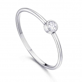 Bague solitaire en or blanc et diamant - Autre version