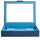 Bote  Bijoux Wolf 1834 - Sophia Jewelry Box w/ Window- Indigo - Autre version