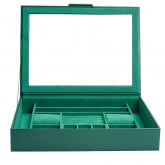 Bote  Bijoux Wolf 1834 - Sophia Jewelry Box w/ Window- Vert Fort - Autre version