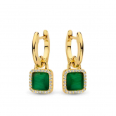 Boucle d'oreille en argent plaqu or jaune avec il de chat Naiomy