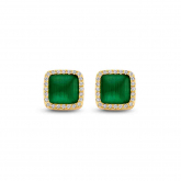 Boucle d'oreille en argent plaqu or jaune avec il de chat Naiomy