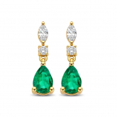 Boucles d'oreilles Emeraude et Diamants - Autre version