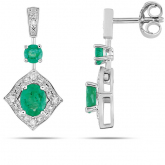 Boucles d'Oreilles Emeraude - Autre version