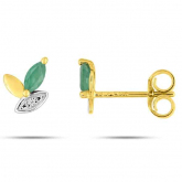 Boucles d'Oreilles Emeraude - Autre version