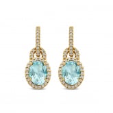 Boucles d'oreilles Aigue Marine et Diamants - Autre version