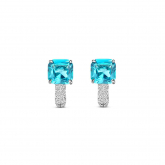 Boucles d'oreilles argent avec pierre bleue + OZ Naiomy