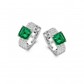 Boucles d'oreilles argent avec pierre verte +OZ Naiomy