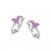 Boucles d'oreilles argent avec pierre violette et Oxydes - Naiomy