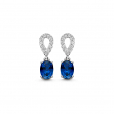 Boucles d'oreilles argent avec pierres bleues et Oxydes- Naiomy