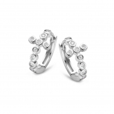 Boucles d'oreilles Argent croix serties de Zirconium - Naiomy 