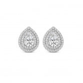 Boucles d'oreilles argent entourage poire et oxydes- Naiomy - Pour complter