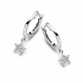 Boucles d'oreilles Argent toiles serties de Zirconium - Naiomy