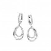 Boucles d'oreilles argent ovale ouvert et Oxydes - Naiomy