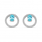 Boucles d'oreilles argent -  Oxydes et pierre bleue - Naiomy