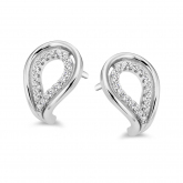 Boucles d'oreilles argent pavage zirconium - Naiomy