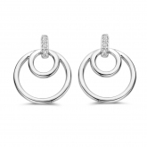 Boucles d'oreilles argent pavage zirconium - Naiomy