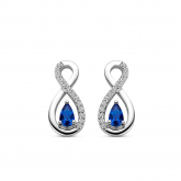 Boucles d'oreilles argent - pierre bleue et Oxydes - Naiomy