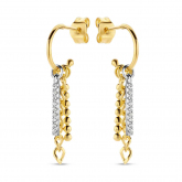 Boucles d'oreilles Argent plaqu or avec pierres bleues  -  Naiomy