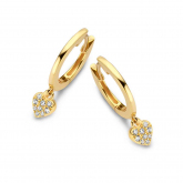 Boucles d'oreilles Argent plaqu or coeur serties de Zirconium - Naiomy