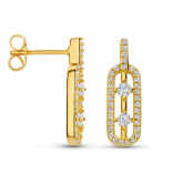 Boucles d'oreilles argent plaqué or jaune et Oxydes - Naiomy - Pour compl&eacute;ter