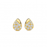 Boucles d'oreilles argent plaqu or jaune et oxydes- Naiomy - Pour complter