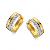 Boucles d'oreilles argent plaqu or jaune et oxydes- Naiomy - Pour complter