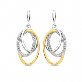 Boucles d'oreilles argent plaqu or jaune et oxydes- Naiomy - Pour complter