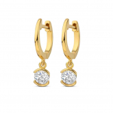 Boucles d'oreilles argent plaqu or jaune et oxydes- Naiomy - Pour complter