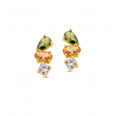 Boucles d'oreilles argent plaqué or jaune et Oxydes - Naiomy - Pour compl&eacute;ter