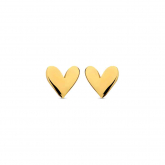 Boucles d'oreilles argent plaqu or jaune motif coeur- Naiomy - Autre version