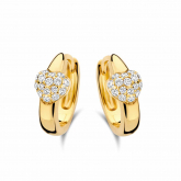 Boucles d'oreilles argent - plaqu or serties d'oxydes - Naiomy