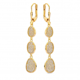Boucles d'oreilles argent plaqu or serties d'Oxydes - Naiomy