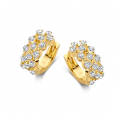 Boucles d'oreilles argent plaqu or serties d-Oxydes- Naiomy