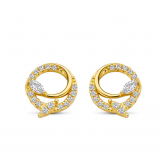 Boucles d'oreilles argent plaqu or serties d'Oxyses - Naiomy