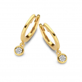 Boucles d'oreilles Argent plaqu or serties de Zirconium - Naiomy