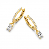 Boucles d'oreilles Argent plaqu or serties de Zirconium - Naiomy