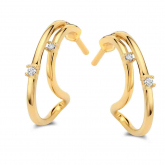 Boucles d'oreilles Argent plaqu or zirconium - Naiomy
