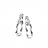  Boucles d'oreilles argent rectangle ouvert + OZ-Naiomy
