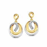 Boucles d'oreilles bicolores argent et oxydes - Naiomy