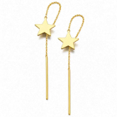 Boucles d'oreilles cha�ne �toile dor�e - Autre version