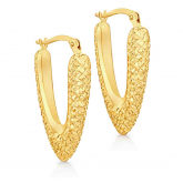 Boucles d'oreilles Cr�oles allong�es en forme de V - Autre version