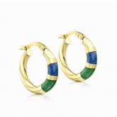 Boucles d'oreilles Cr�oles Email bleu et vert - Autre version
