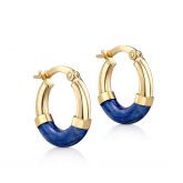 Boucles d'oreilles Cr�oles et Email bleu - Autre version